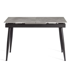 Стол обеденный Balmoral / Балморал столешница керамика (глянцевая) / опоры металл, серый/черный, (120+40)х80х75 см