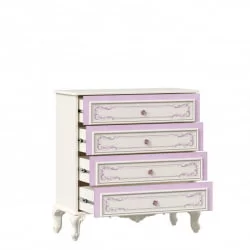 Комод с 4 ящиками и зеркалом Маркиза 01 Алебастр