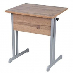 Парта одноместная прямые углы (рост 6) Ясень Шимо светлый/Металл Серый