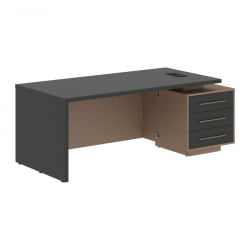 Стол руководителя правый VELION VCT 2090 R Яшма черный Кобра