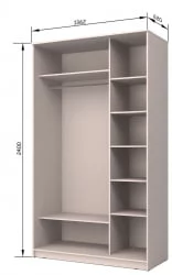 Двустворчатый гардеробный шкаф Хит-24-14-77 Париж Ясень шимо светлый