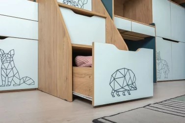 Комплект мебели для детской Гудвин 001 Гикори Рокфорд Натуральный Мята Бензин