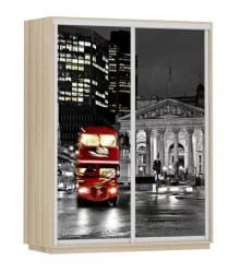 Шкаф-купе двухдверный Экспресс Дуо 1600х2200h Лондон/Ясень шимо светлый