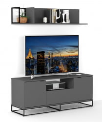 Полка в гостиную City большая графит