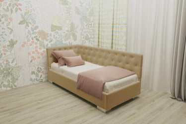 Детская кровать 120 190 ВЕРСАЛЬ БЕЗ ОСНОВАНИЯ (BERHOUSE) Материал фасада: Металл/Велюр; Спальное место: 1200х1900; Цвет: Светло коричневый