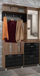 Набор для прихожей Визит - 11 Черный глянец Индиан эбони