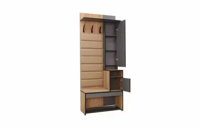 Прихожая Ольга-Лофт 1 Дуб Крафт золотой Темно-серый