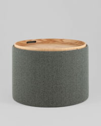 Пуф с ящиком Хюгге L букле темно-серый