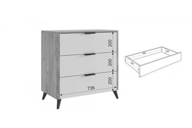 Комод Адам MSA-02 дуб крафт золотой/белое дерево