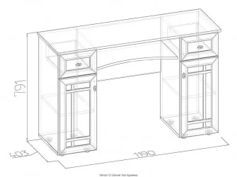 Стол туалетный Sherlock 52 Орех шоколадный (спальня)