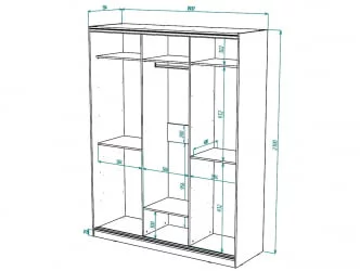 Белый шкаф-купе с зеркалом Виктория 1800х584х2300, Белый 18ДЗДЗ-ПППШ-Б 310-613