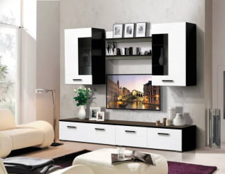 Набор мебели для гостиной Грация 1.7 МДФ матовый Венге/Белый