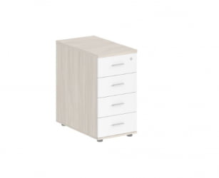 Тумба приставная с 4 ящиками-метабоксами Sigma SG.523.OL.WH.M Дуб светлый Белый