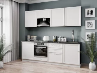 Тумба кухонная 800 с 2 ящиками ЛЮКС (4) Джулия ЛД 284.920.000.081 Черный Белый