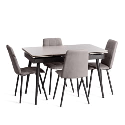 Металлический стул Asti TREND, велюр, серый/черный, 29, 47х54х86 см