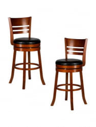Вращающийся полубарный стул DOBRIN WILLIAM COUNTER (шоколад, черный) 2 шт