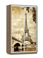 Шкаф-купе двухдверный Экспресс Дуо 1200х2400х Париж/Ясень шимо тёмный (копия 187794) / 1200х2400h