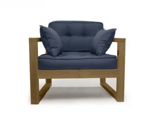 Диван одноместный DEmoku Д-1 небесно-голубой_холодный серый