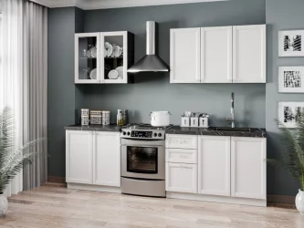 Шкаф кухонный 600 со стеклом Джулия ЛД 284.350.000.063 Черный Белый