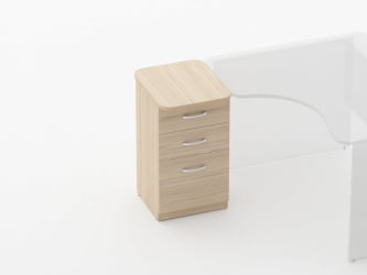 Тумба приставная на 3 ящика Glassy 3.10.15 Орех