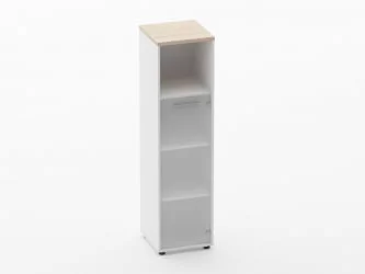 Шкаф 3 узкий 1 стеклянная дверь, с нишей Deka 10.16.16Пр Туя/Белый