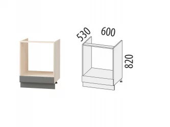 Напольный шкаф под встраиваемую технику с ящиком Графит 74.57 Сосна Астрид/Ваниль/Графит