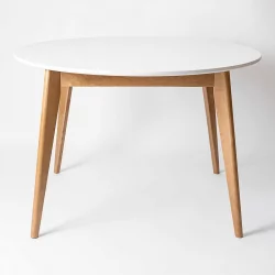 Стол обеденный Орион 100x100 Морилка Дуб натуральный Эмаль белая