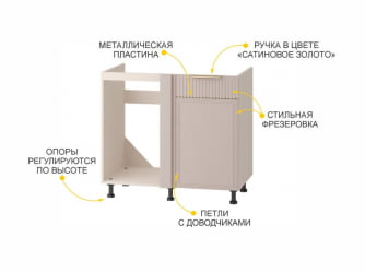 Напольный шкаф под мойку угловой (лев/прав) Флоренция 107.52