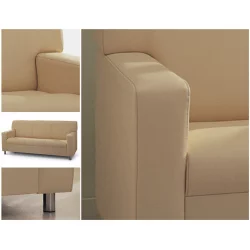 Диван офисный тройной Клерк 3 Бежевый Ecotex 3014