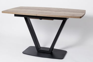 Стол раздвижной Лотус раздвижной Дуб Галифас Табак/черный