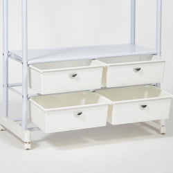 Вешалка NY-3297 металл, 76-130*43*109-165см, хром/белый