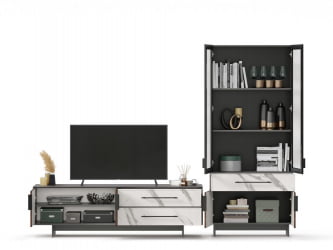 Набор мебели для гостиной Вилена №5 Серый/Орех/Монте белый