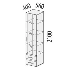 Шкаф для посуды в гостиную Фреска 66.06 (лев/прав)