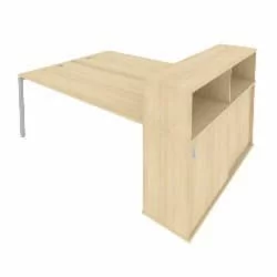 Рабочая станция с опорным шкафом-купе Metal System Б.РС-СШК-2.5 Акация/Серый