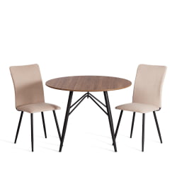 Стул со спинкой La Rousse NEW, велюр, бежевый/черный, 7, 45x55x93 см