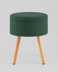 Пуф с ящиком Store Woody рогожка темно-зеленая