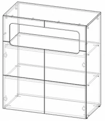 Тумба Палермо Юниор 06 Белый глянец Ясень шимо светлый Синий