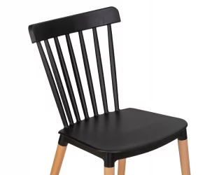 Стул обеденный ДОБРИН ТХЕО ножки светлый бук черный Б-03 / DOBRIN THEO B-03