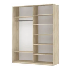 Белый шкаф-купе с зеркалом Прайм 1400 Зеркало/Белое стекло Белый снег