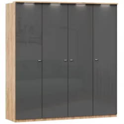 Шкаф четырехстворчатый Фиджи 006 Дуб Золотой Антрацит