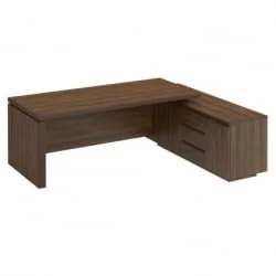 Стол руководителя на опорной тумбе MARK МК 138 левый Орех тоскана