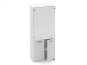 Шкаф 4 широкий верх стеклянные двери, низ закрытый Deka 10.19.171 Белый