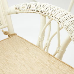 Комплект обеденный ANDREA GRAND (стол со стеклом+6 кресел+ подушки) TCH White (белый), Ткань рубчик, цвет кремовый