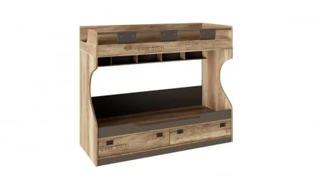 Детская кровать с бортиком Пилигрим ТД-276.11.01 Дуб каньон светлый/Серый