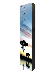 Поворотный зеркальный шкаф Драйв Шелф Арт (левый) Беленый дуб