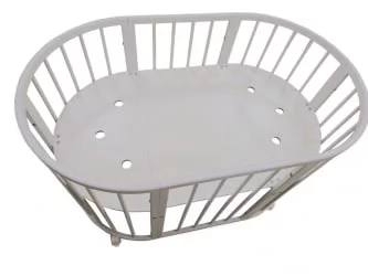 Кровать-трансформер с двумя матрасами и маятником Merry Happy Mini матовая Слоновая кость (3 в 1)