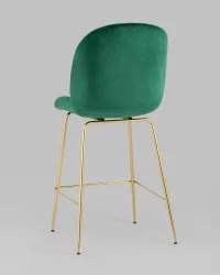 Стул полубарный Беетле со спинкой голд Изумрудный / Beetle gold