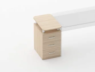 Тумба приставная на 3 ящика с проставками Glassy 3.10.16 Бук светлый