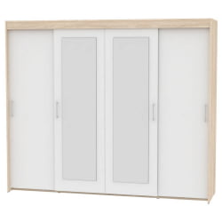 Шкаф-купе T-5-198х235х60-M(ДСС-Белый-6)