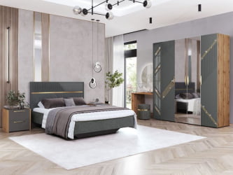 Кровать двуспальная Монако 902.21 Оникс Десерт серый